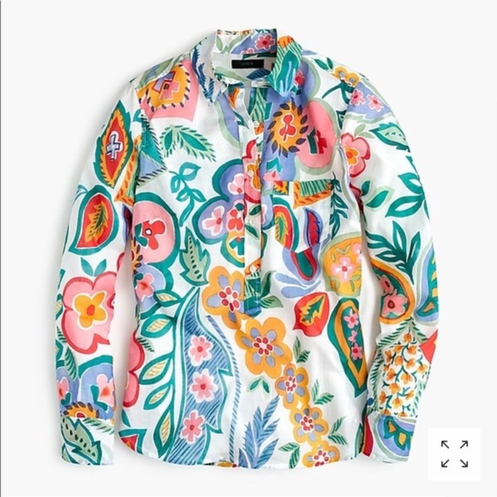 J Crew Classic Popover in Ratti Persimmon